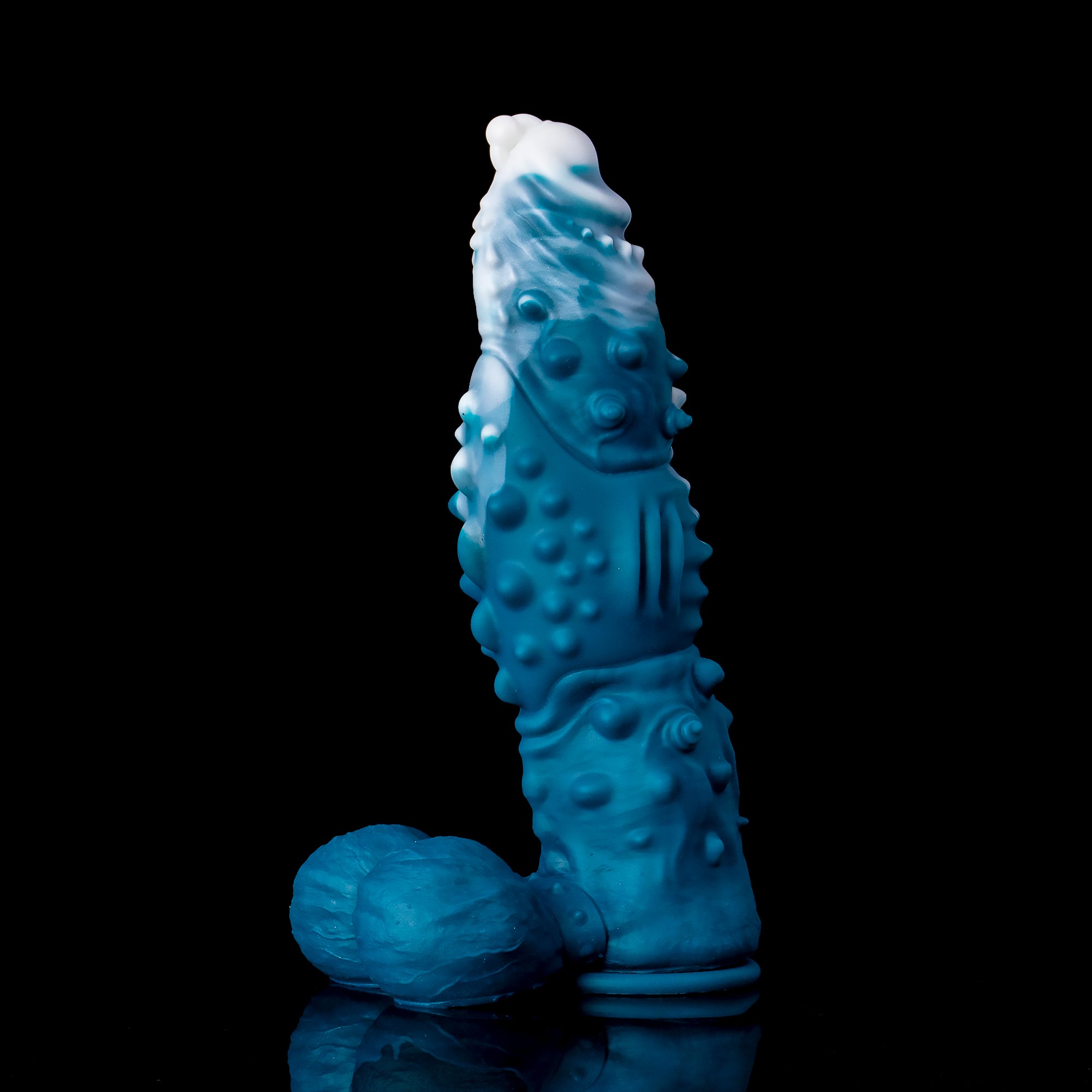 Oieffur Koopa Silicone Monster Dildo with suction cup, shown in various sizes, flexible and detailed fantasy dildo.