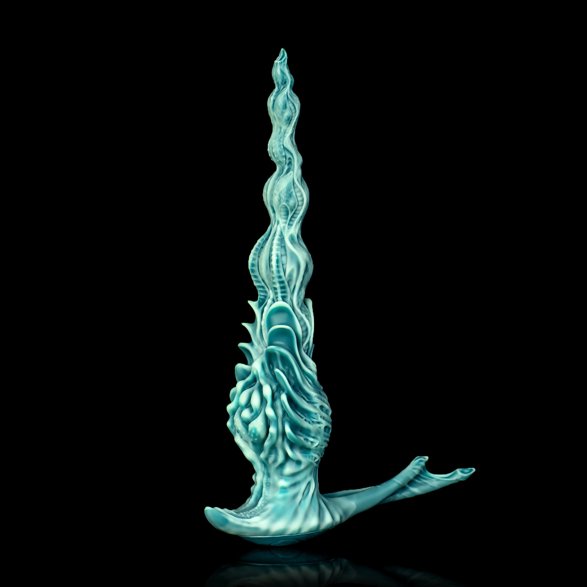 Oieffur Winding Fantasy Dildo with textured beads for pleasure, featuring a colorful, spiral design and realistic shape. 메인 이미지