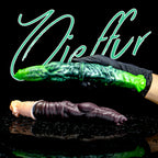 Dual Sensation Platinum silicone double-ended dildo featuring realistic horse and dog designs for fantasy pleasure.
