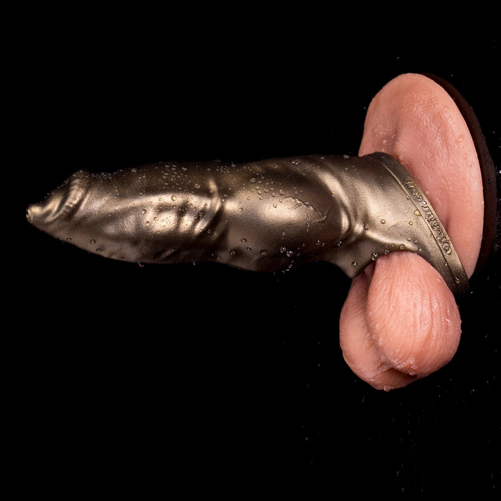 Realistic dog penis sleeve made of platinum silicone, designed as a canine cock extender, for realistic canine anatomy. 메인 이미지