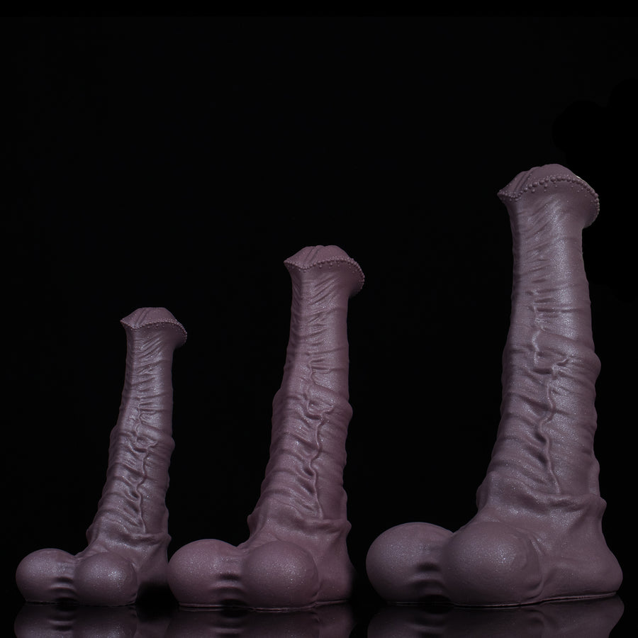 Realistic Centaur horse dildo made of safe platinum silicone with detailed textured surface, designed for fantasy pleasure.